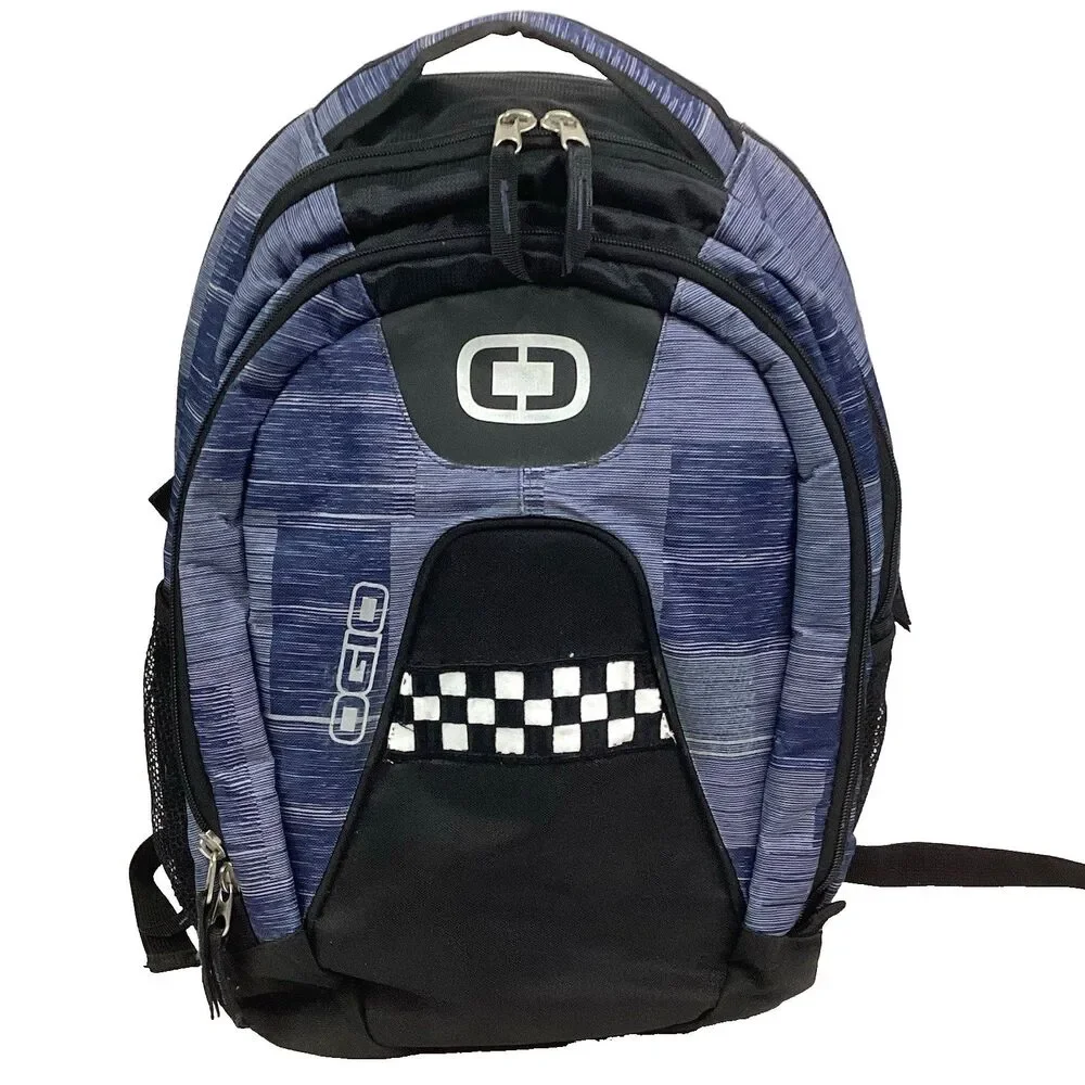 Ogio Juggernaut Backpack - Black/Blue - Patch Over Embroidery *Broken Zipper*